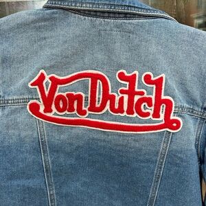 Von Dutch Blue Denim Jacket with Orange Label